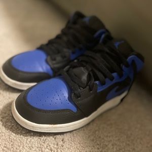 Air Jordan 1 Mid “Hyper Royal”  Blue/Black/White, Women size 7& youth size 5.5